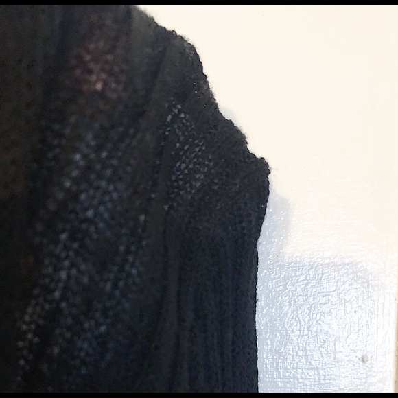 Black knit goth witchy Stevie nicks short duster sweater size Large - Picture 5 of 5